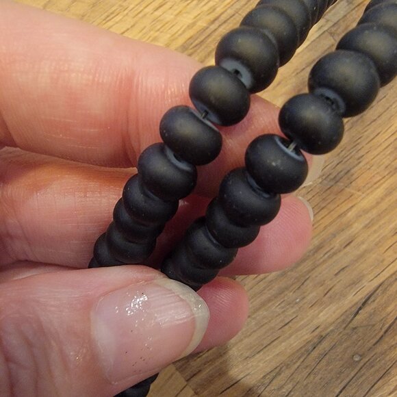 Blue Moon Beads Jewelry - Jet Matte Glass Small Rondelle Round Beads 14 inch/35CM Strand Blue Moon Beads